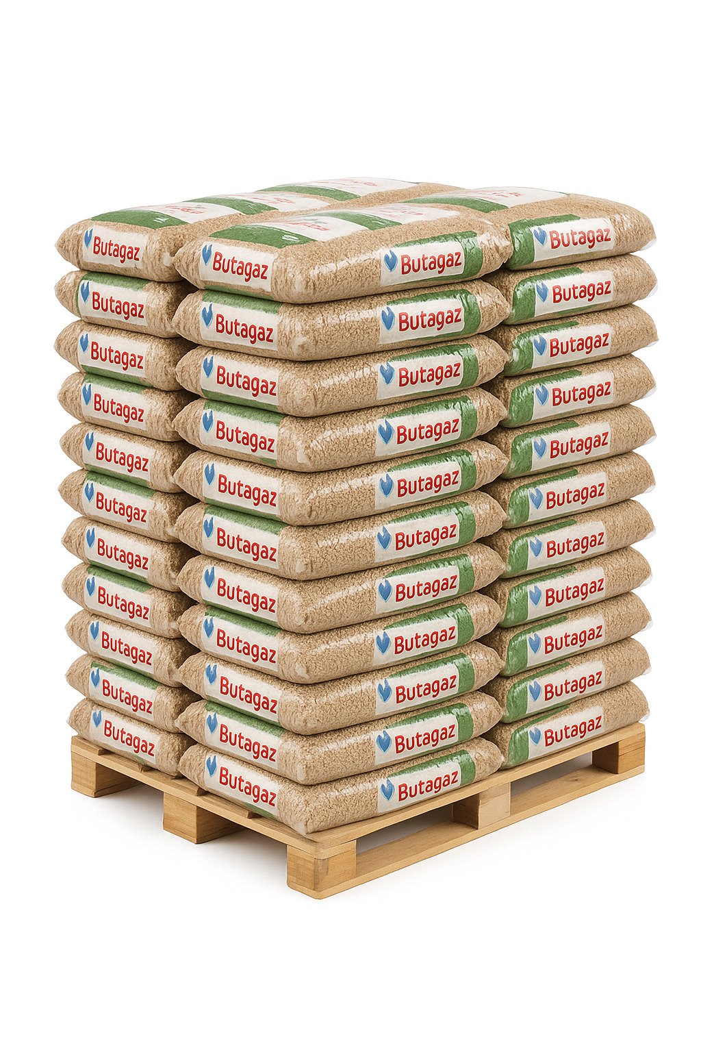 Pellets de granulés Butagaz DIN+ 100 % résineux en Palette de 66 sacs de 15 kg