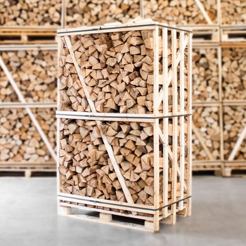 Bois de chauffage mixtes de bouleau et de frêne, fendus de 25 cm